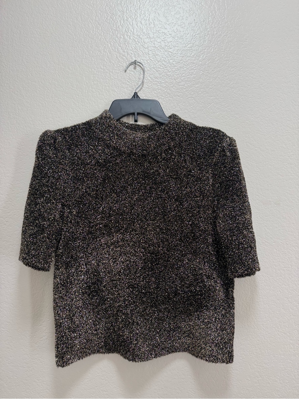 kate spade metallic black and gold textured sweater